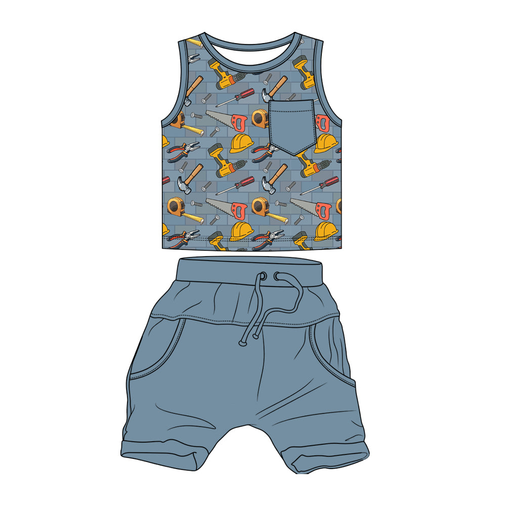 Tool Time Daywear Tank top/Short Set *RTS*