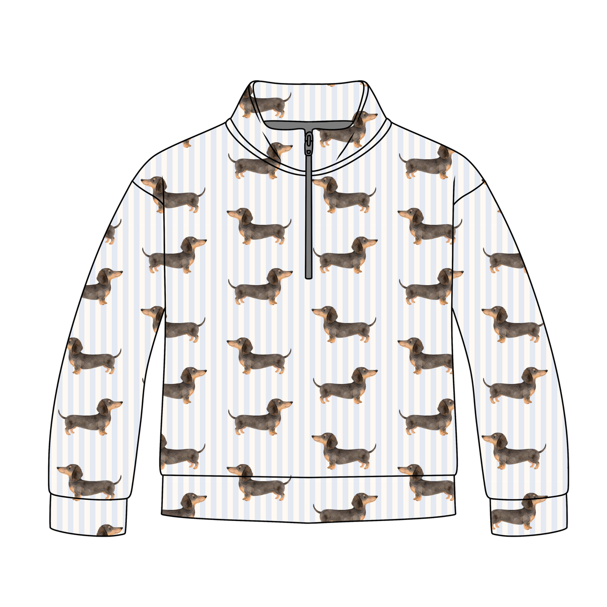 Doxie Daydreams BlueQuarter Zip-Up **PreOrder**