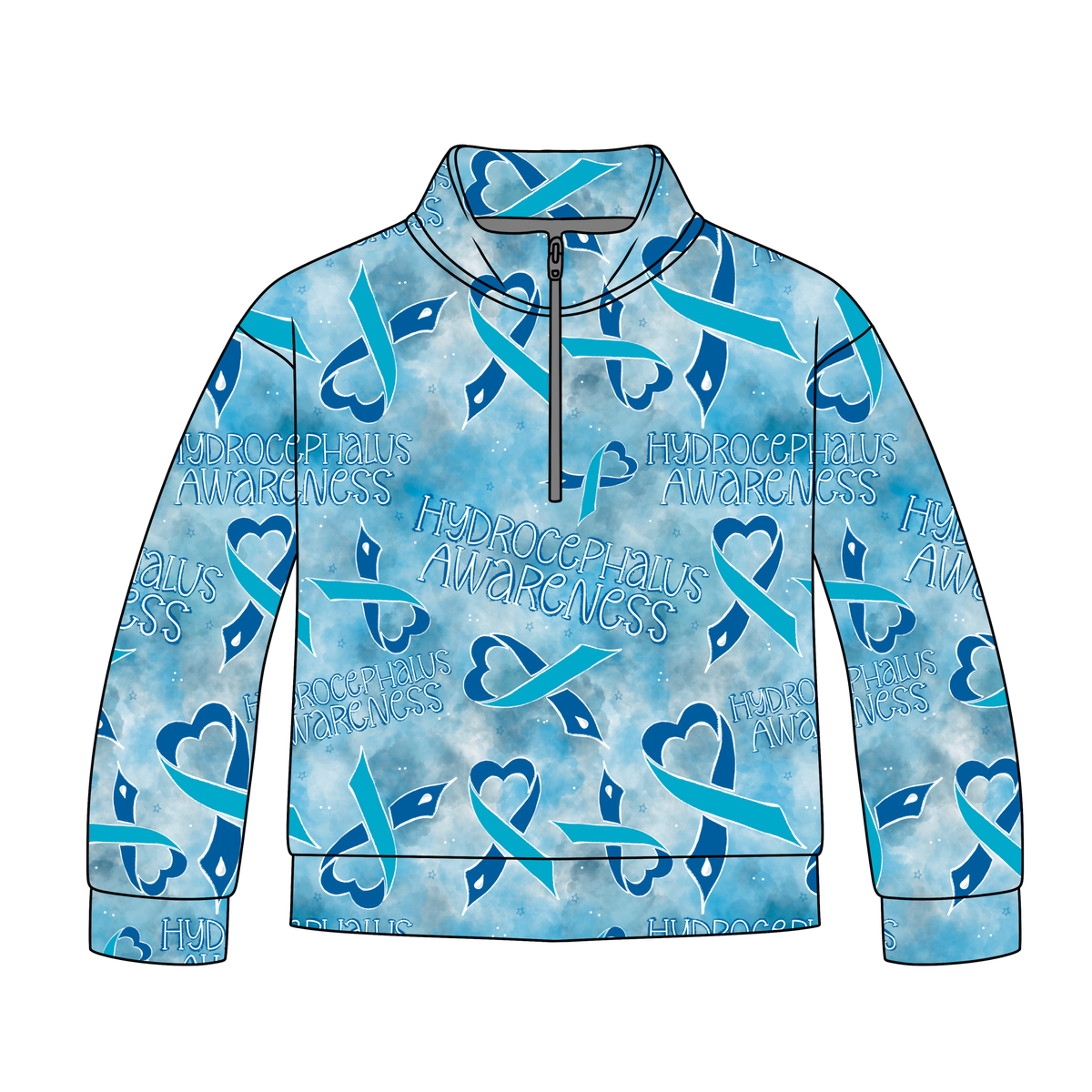 Hydrocephalus Awareness Adult Quarter Zip-Up **PreOrder**