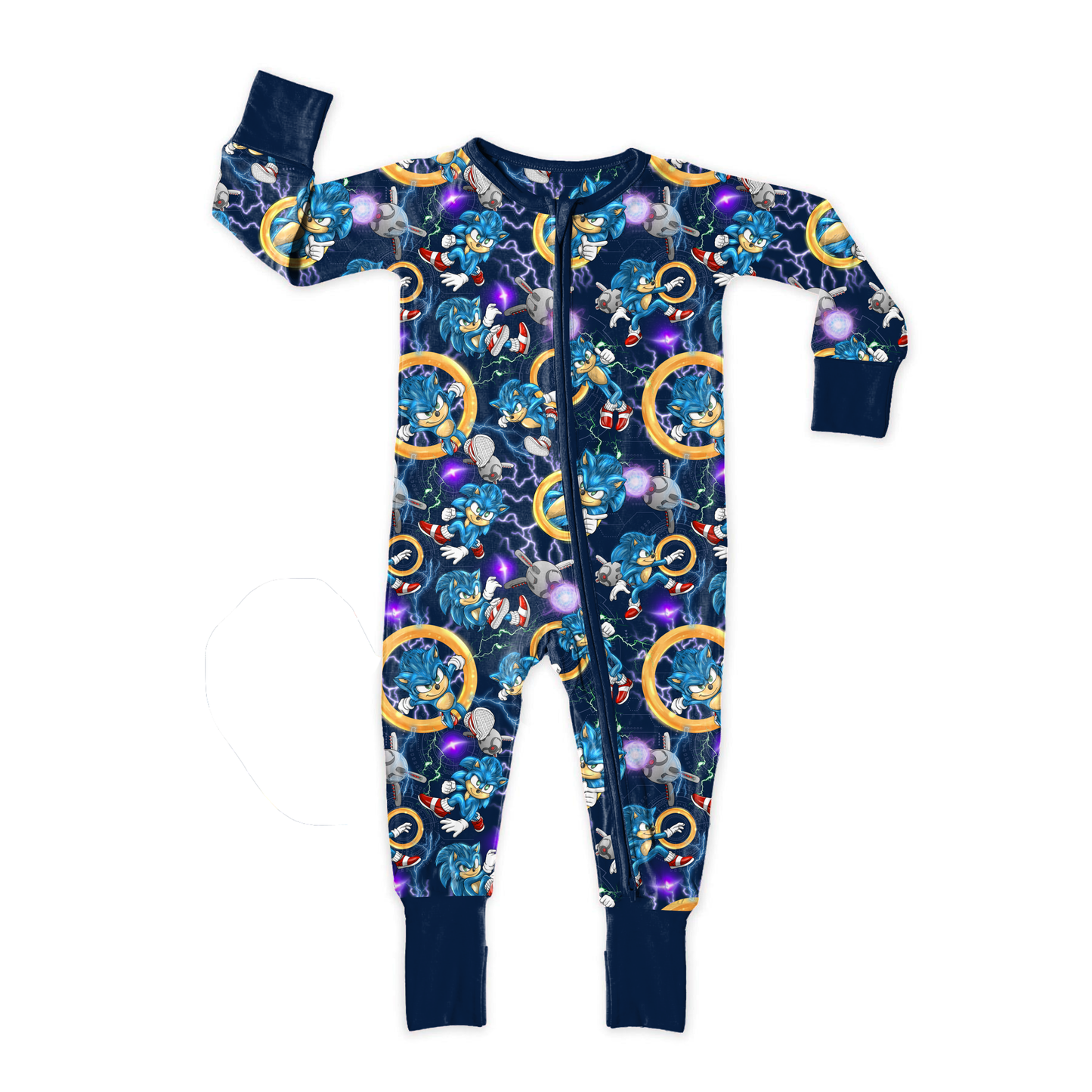 Blue Blur in Action Medically Adaptable Zipper Sleeper *RTS*