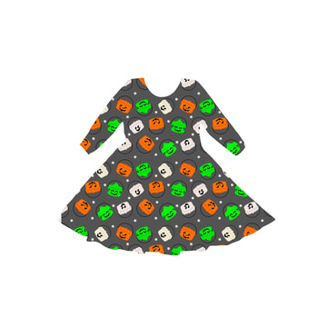 Boo Buckets Youth Twirl Dress *RTS*