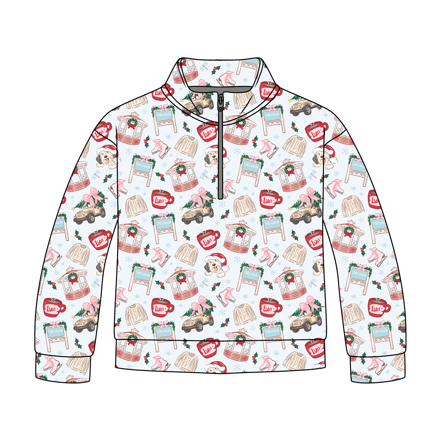 Snowy Small Town Adult Quarter Zip-Up **PreOrder**