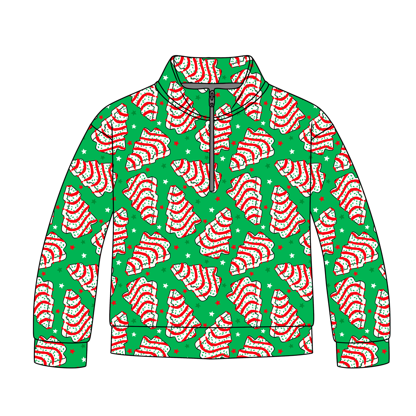 Christmas Cakes Adult Quarter Zip-Up **PreOrder**