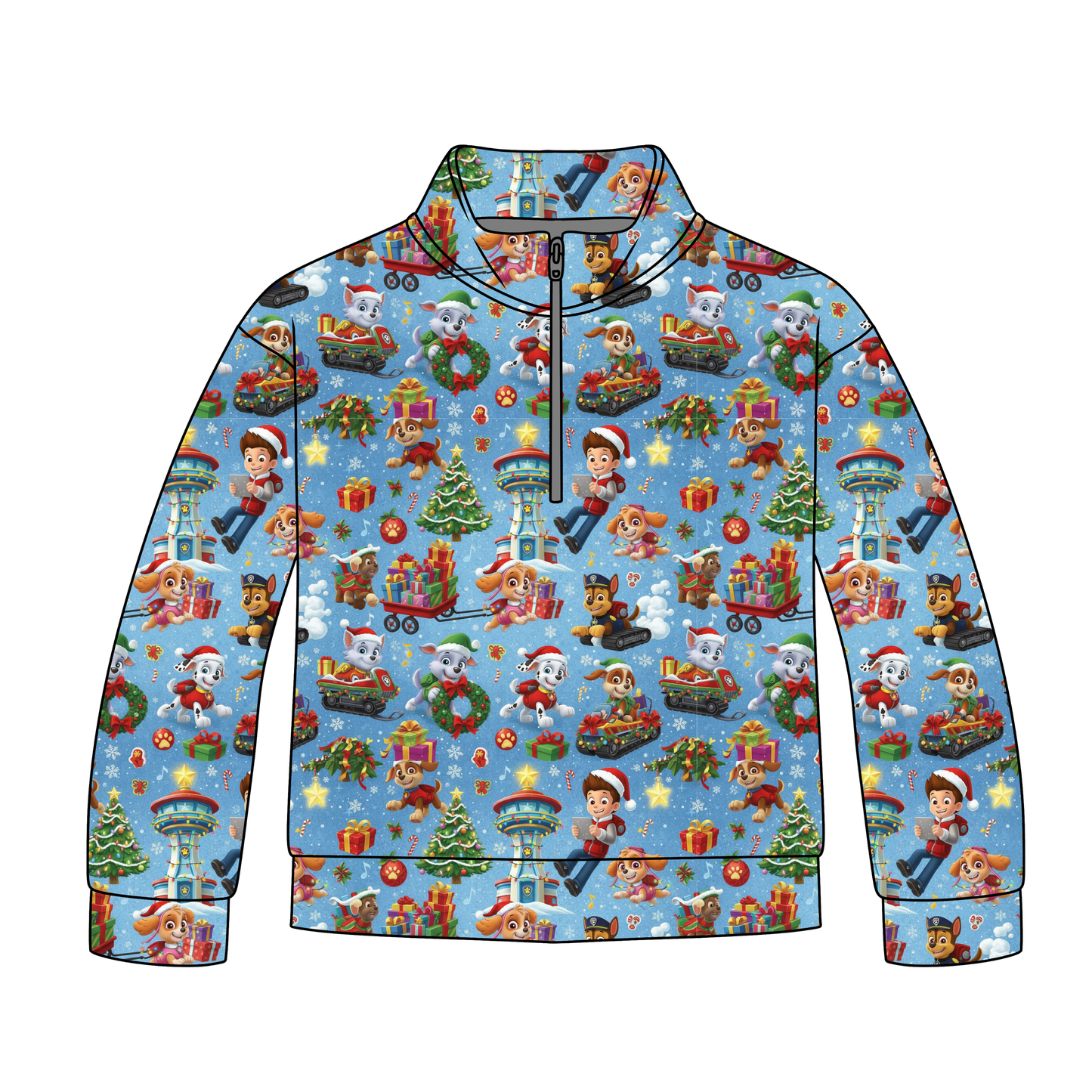 Holiday Hero Pups Adult Quarter Zip-Up **PreOrder**