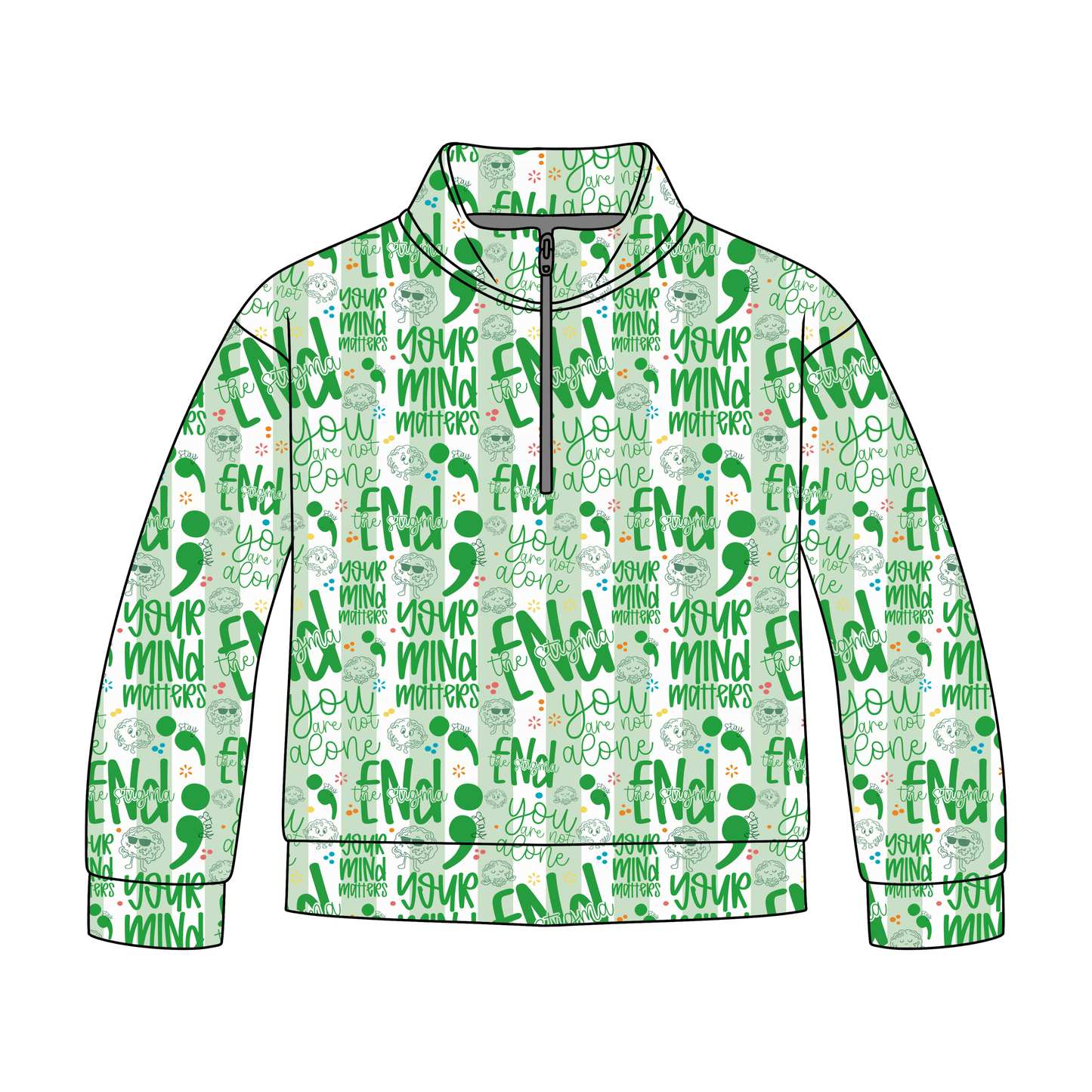 Your Mind Matters Adult Quarter Zip-Up *RTS*