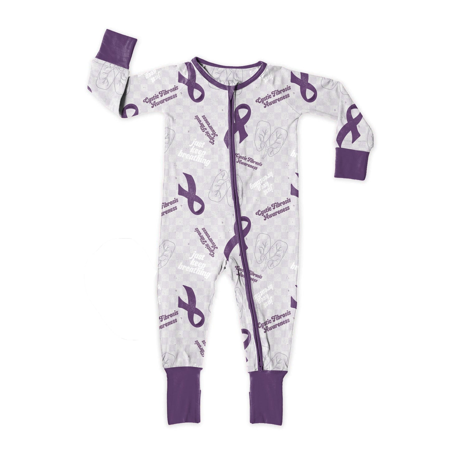 Cystic Fibrosis Awareness Medically Adaptable Zipper Sleeper *RTS*