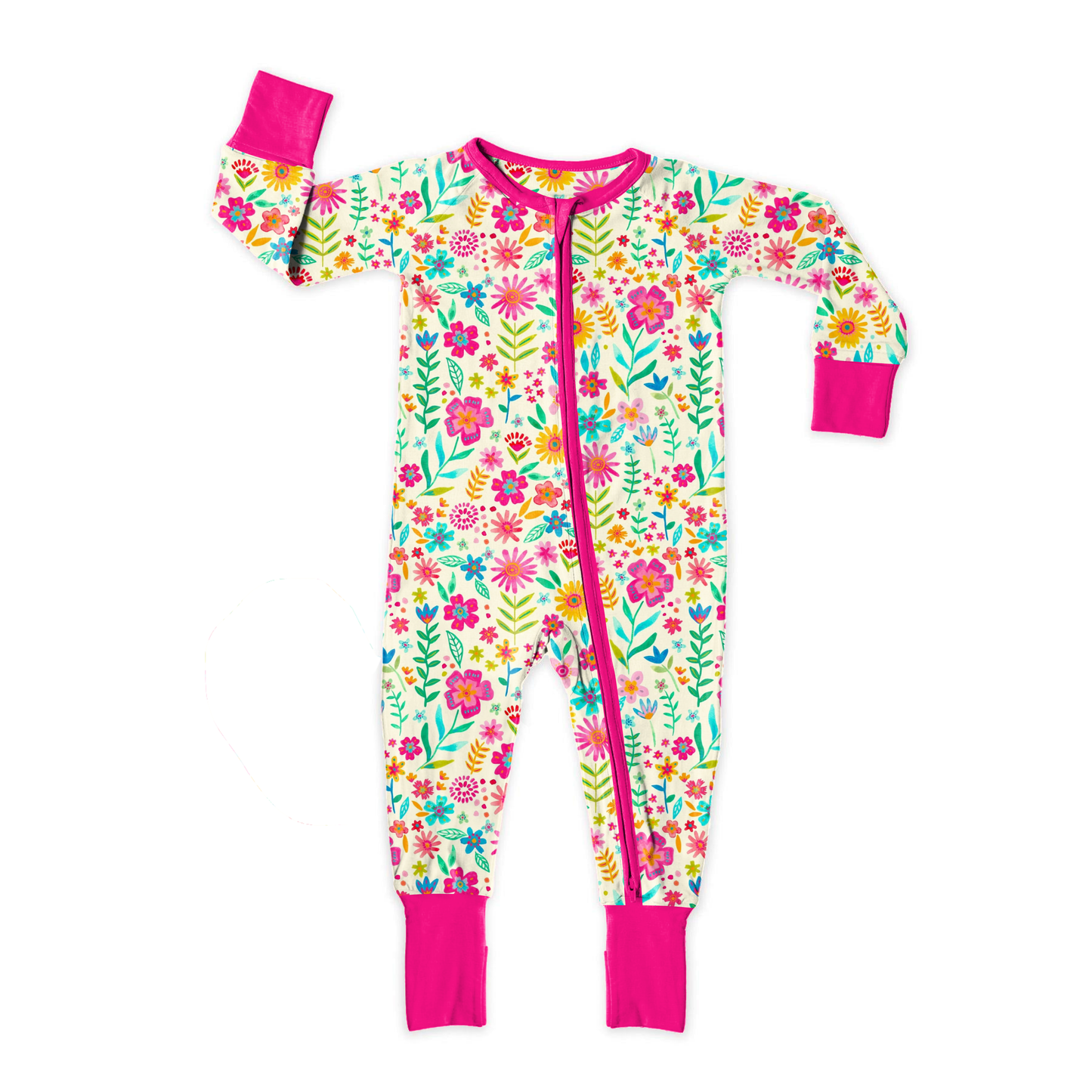 Fresh Picked Florals Medically Adaptable Zipper Sleeper *RTS*