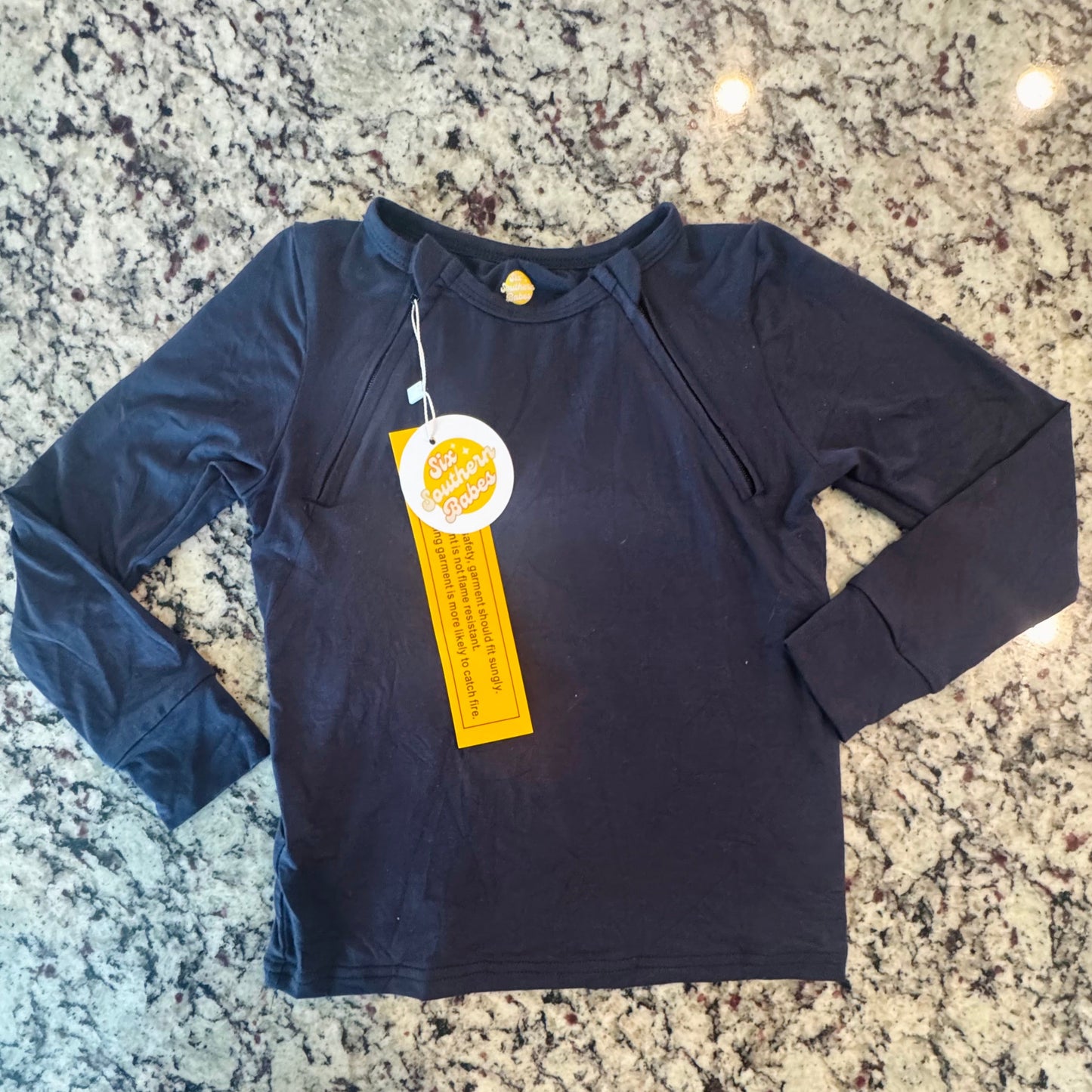 Solid Black Port Accessible Long Sleeve Shirt *RTS*