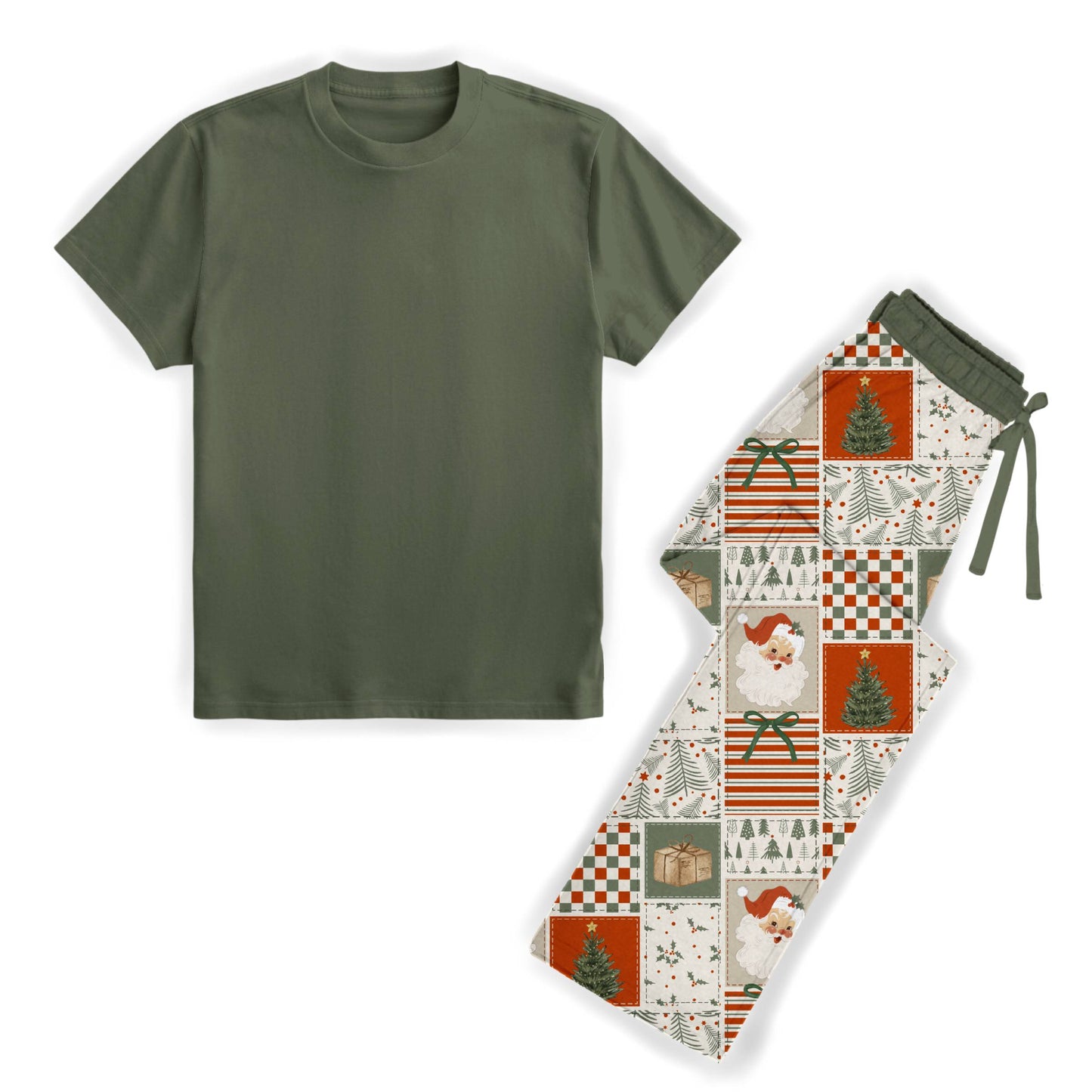 Merry Little Patchwork Men's Bamboo Matching Lounge Set **PreOrder**
