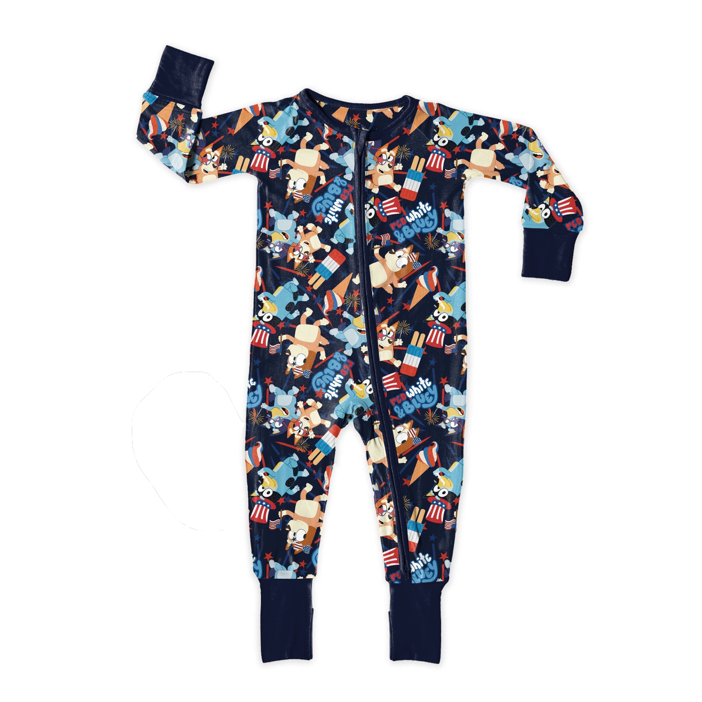 Patriotic Pup Pals Medically Adaptable Zipper Sleeper *RTS*