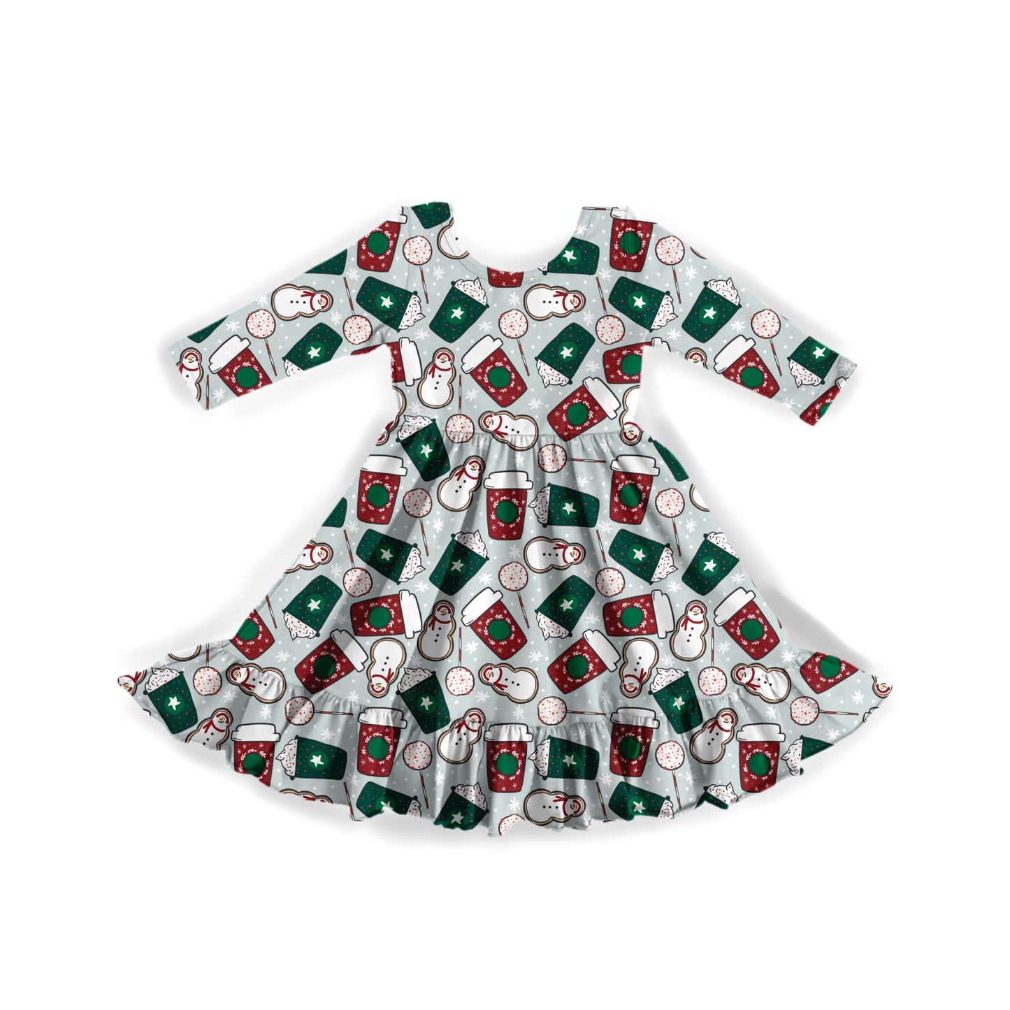 Merry & Bright Brews Youth Twirl Dress **PreOrder**