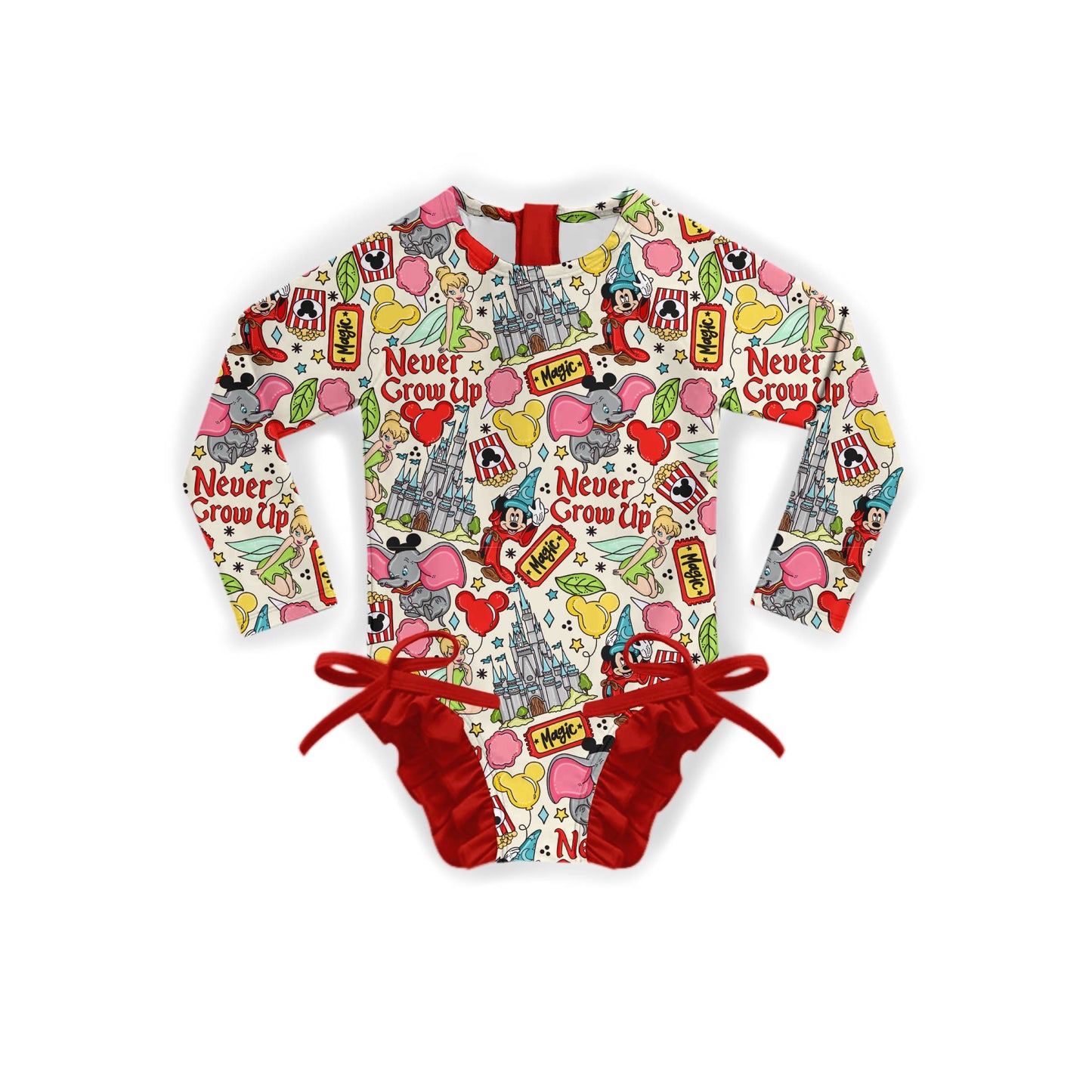 Never Grow Up Rashguard One-Peice Swimwear *RTS*