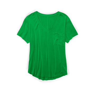 Green V-Neck Adult Women's Pocket T-shirt **PreOrder**