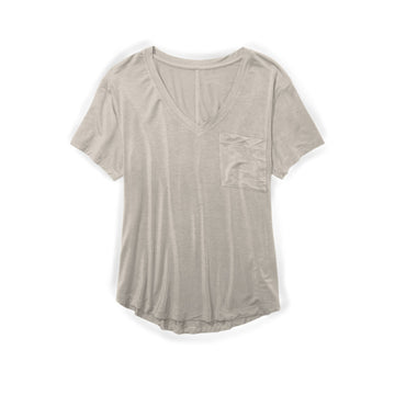 Tan V-Neck Adult Women's Pocket T-shirt **PreOrder**