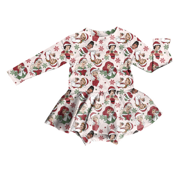Once Upon A Christmas Bodysuit Youth Twirl Dress **PreOrder**