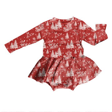Dashing Through The Snow Bodysuit Youth Twirl Dress **PreOrder**