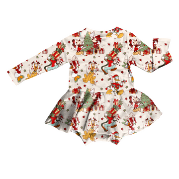 Merry Mousemas Bodysuit Youth Twirl Dress **PreOrder**
