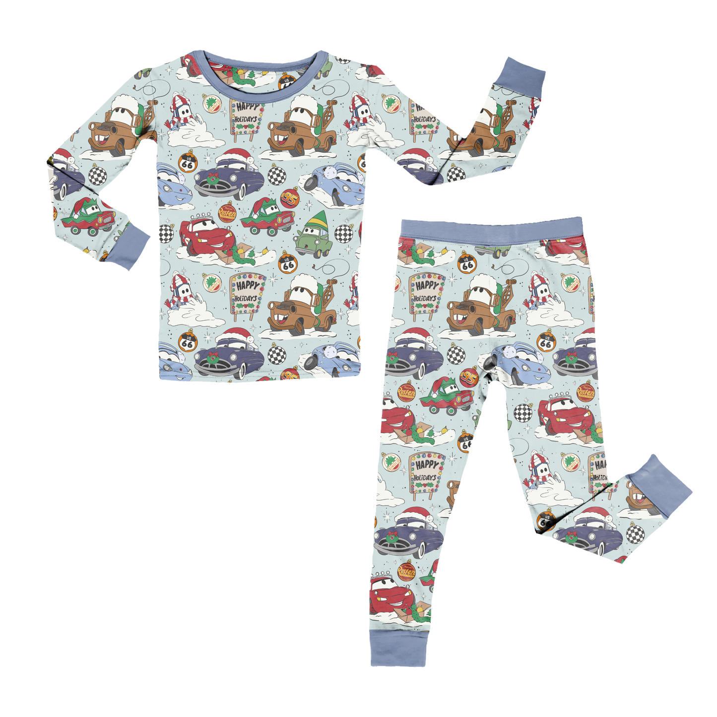 Holiday Pit Stop Youth Pant Set **PreOrder**