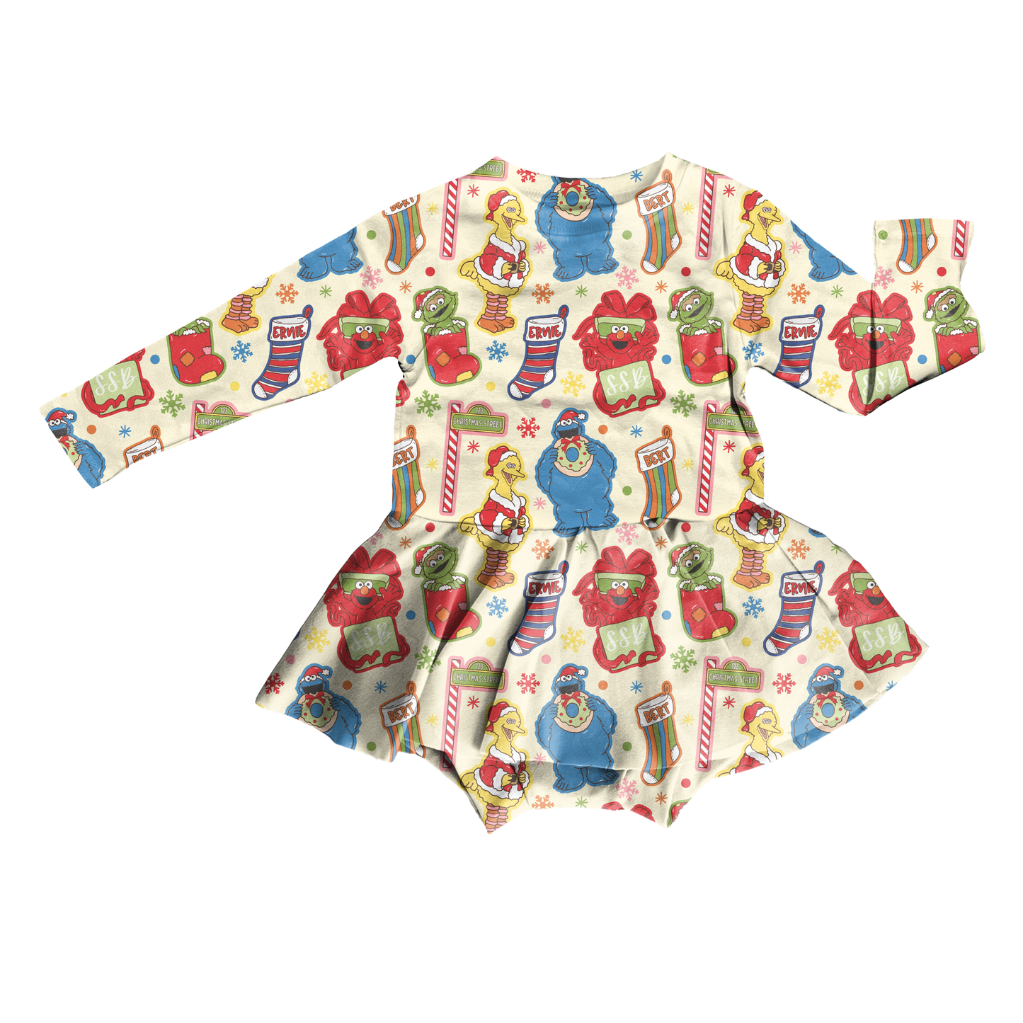 Christmas Street Bodysuit Youth Twirl Dress **PreOrder**
