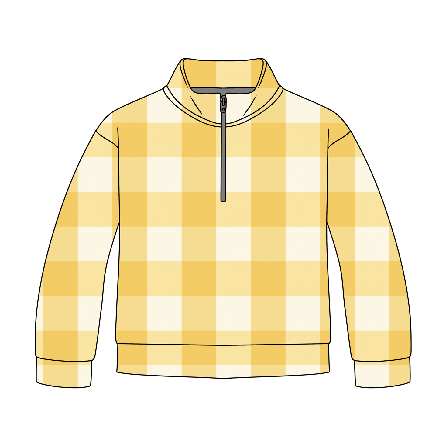 Little Sunshine Squares Quarter Zip-Up *RTS*
