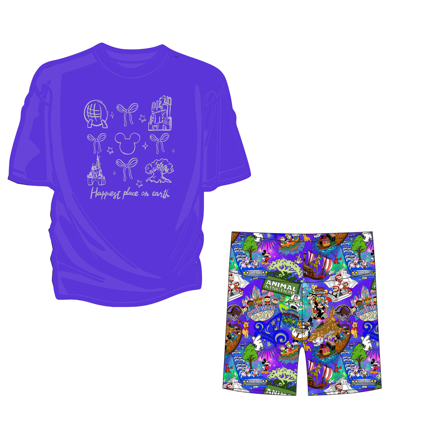 Wish Upon the Parks Youth Girls Biker Short Set *RTS*