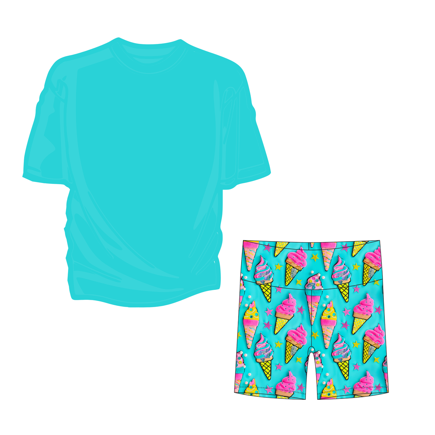 Sweet Sugar Scoops Youth Girls Biker Short Set *RTS*