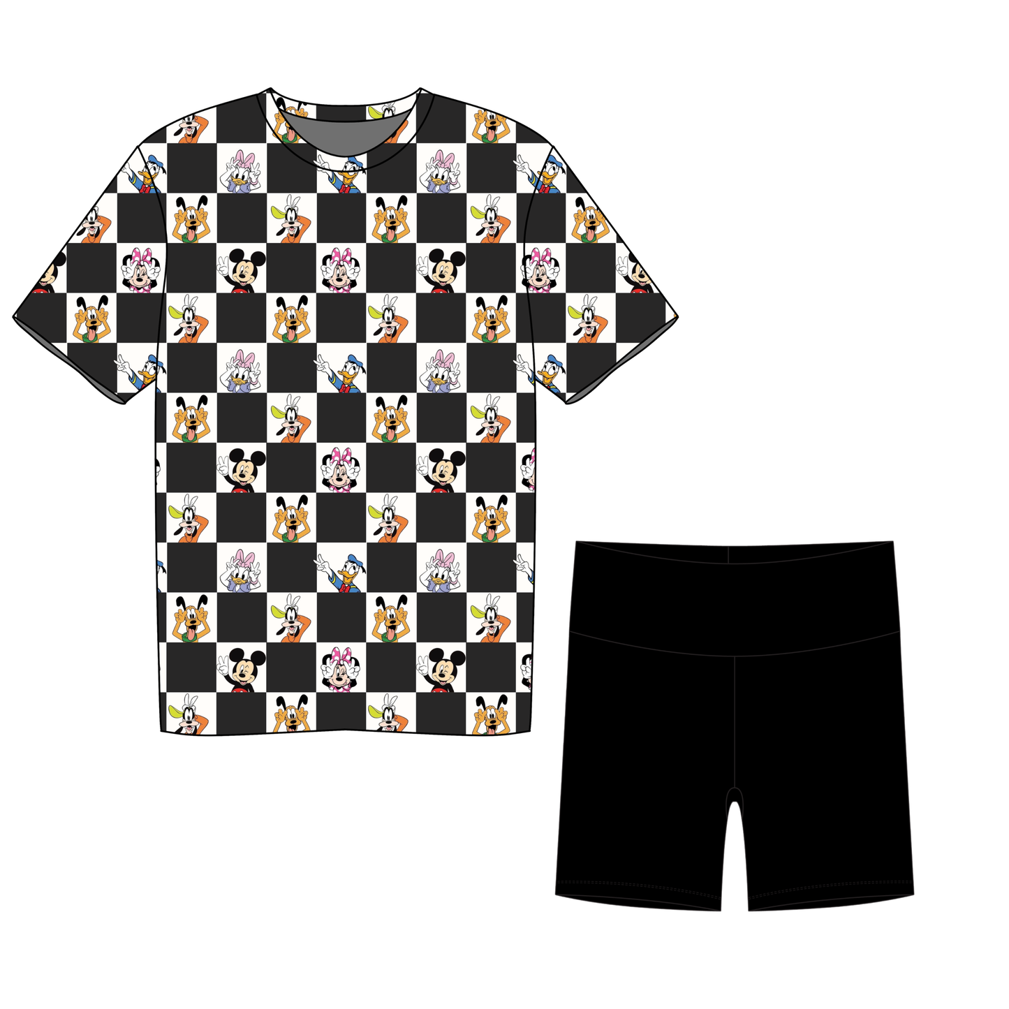 Checkered Magic Youth Girls Biker Short Set *RTS*