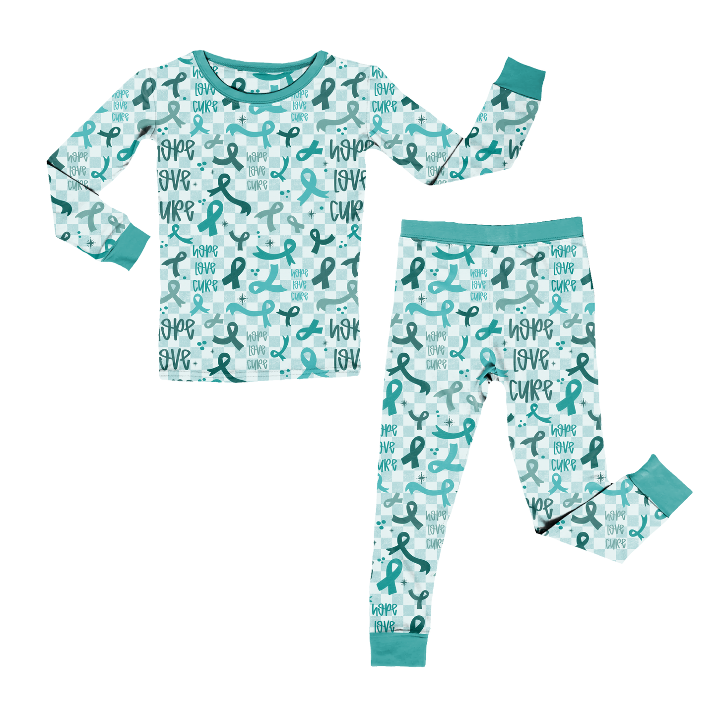 Teal Awareness Ribbon Youth Pant Set *RTS*