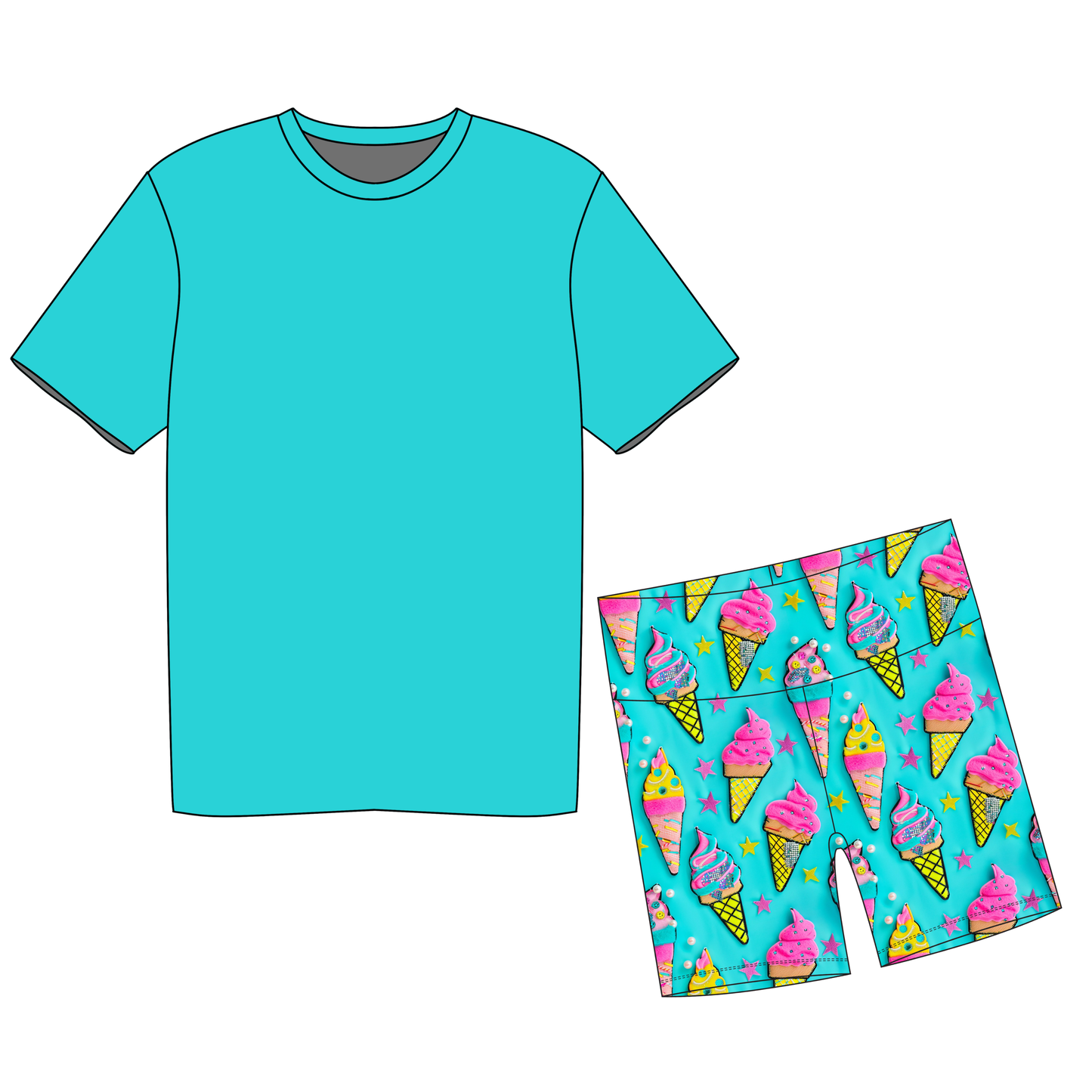 Sweet Sugar Scoops Women's Biker Short Set *RTS*