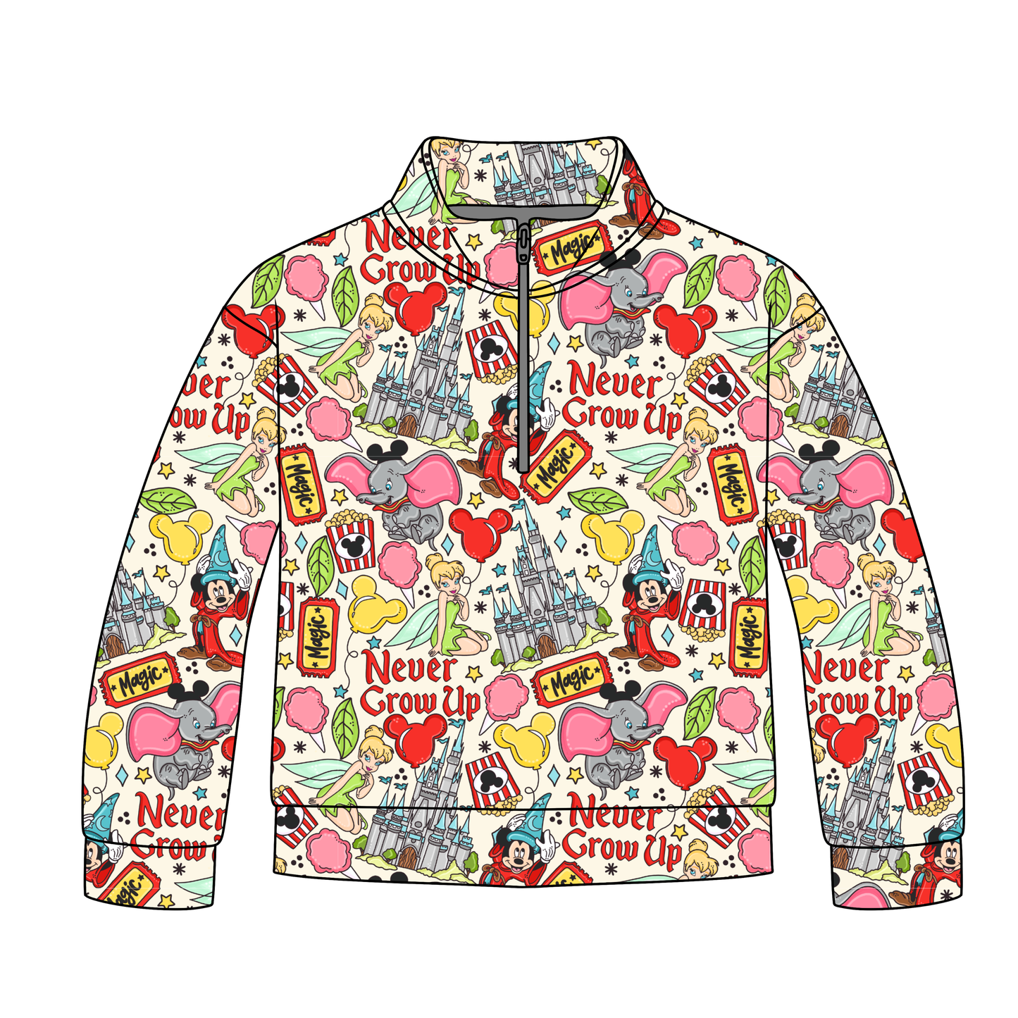Never Grow Up Adult Quarter Zip-Up *RTS*