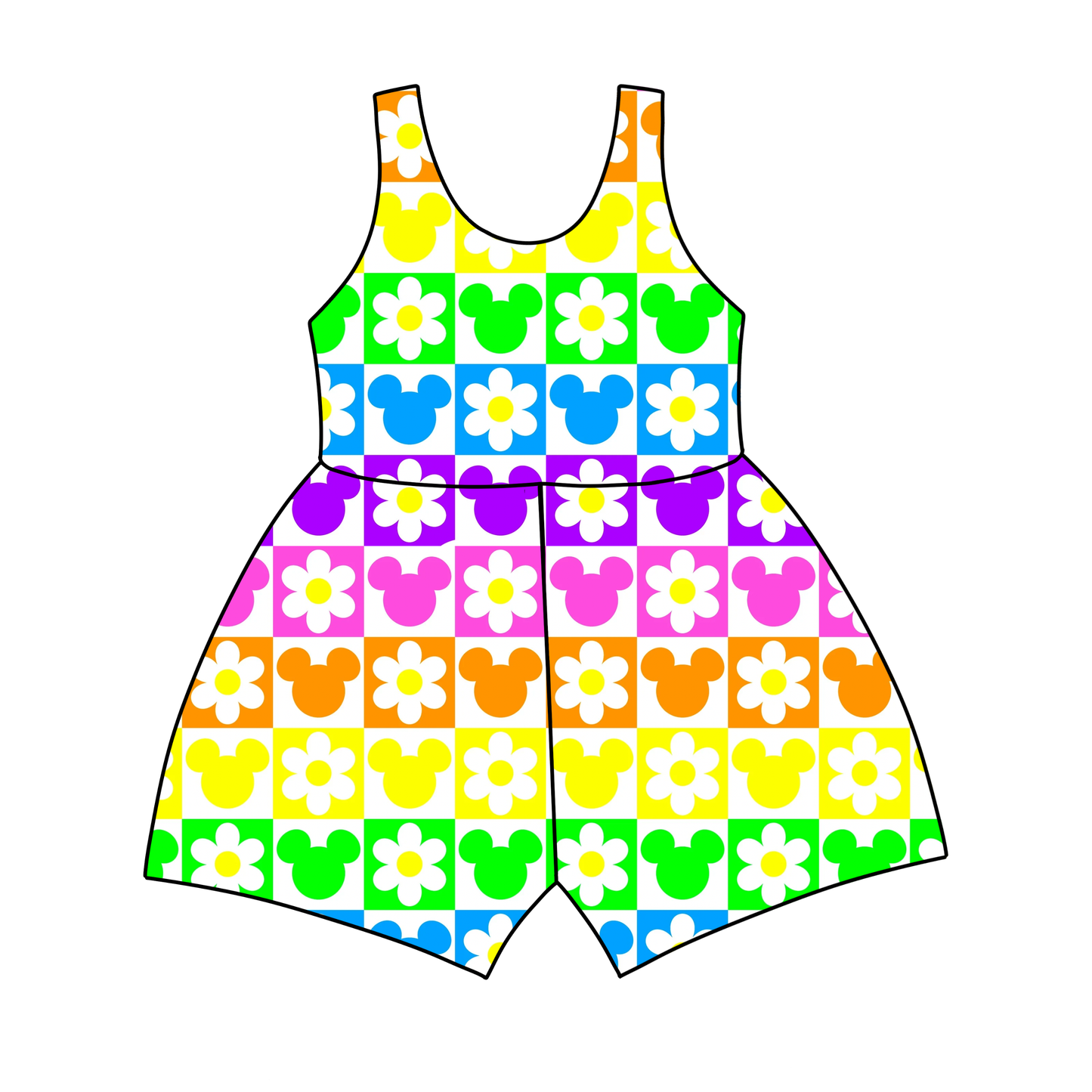 Retro Rainbow Mouse Jumpsuit *RTS*