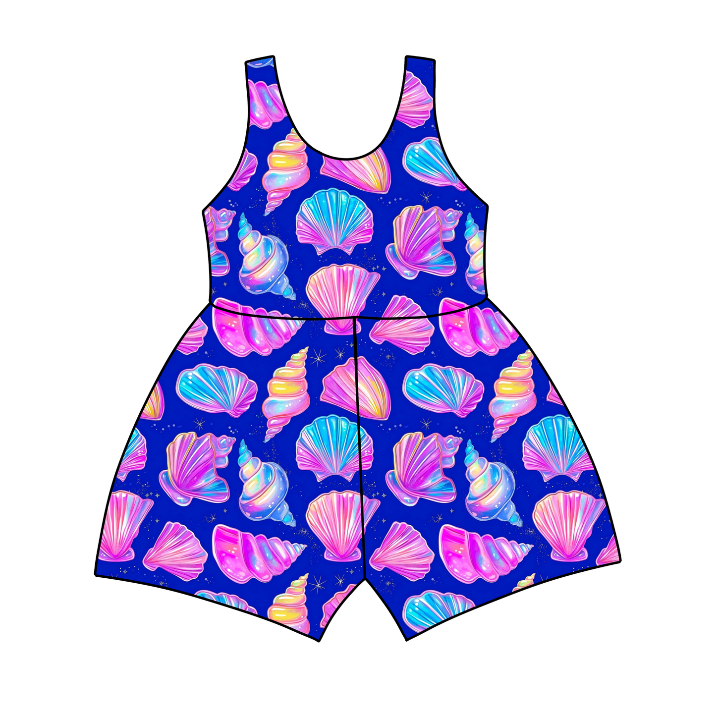 Neon Seashell Sparkle Jumpsuit *RTS*