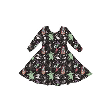 Skellington Nights Youth Twirl Dress *RTS*