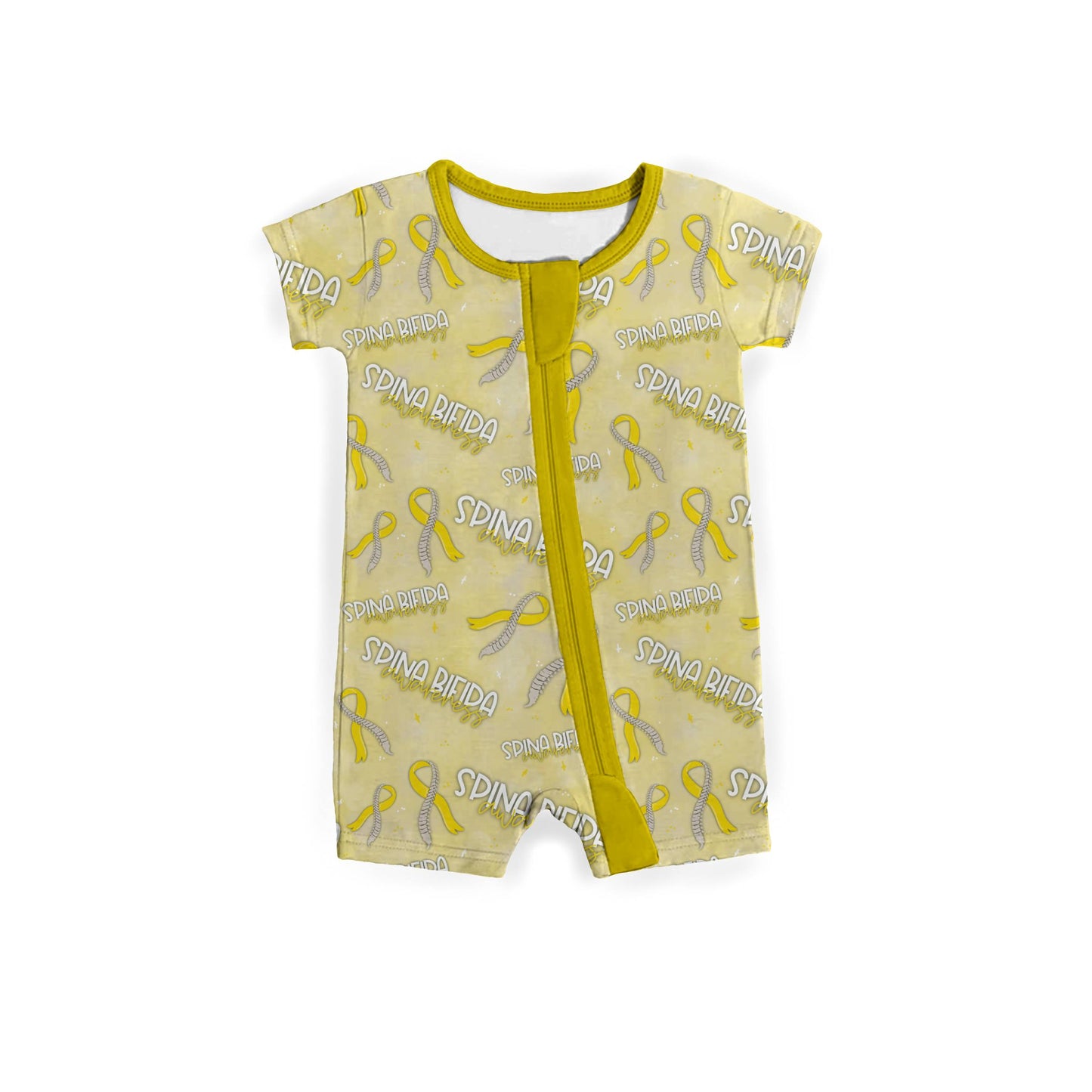 Spina Bifida Awareness Medically Adaptable Zipper Shortie *RTS*