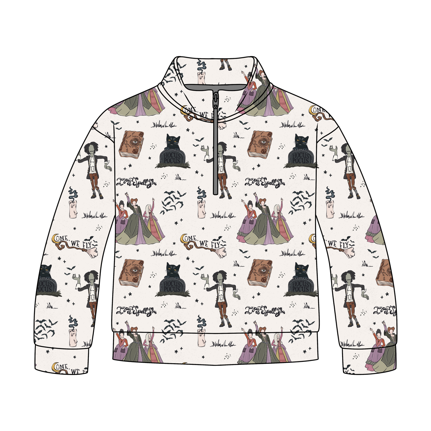 Spooky Spellbound Sisters Quarter Zip-Up **PreOrder**