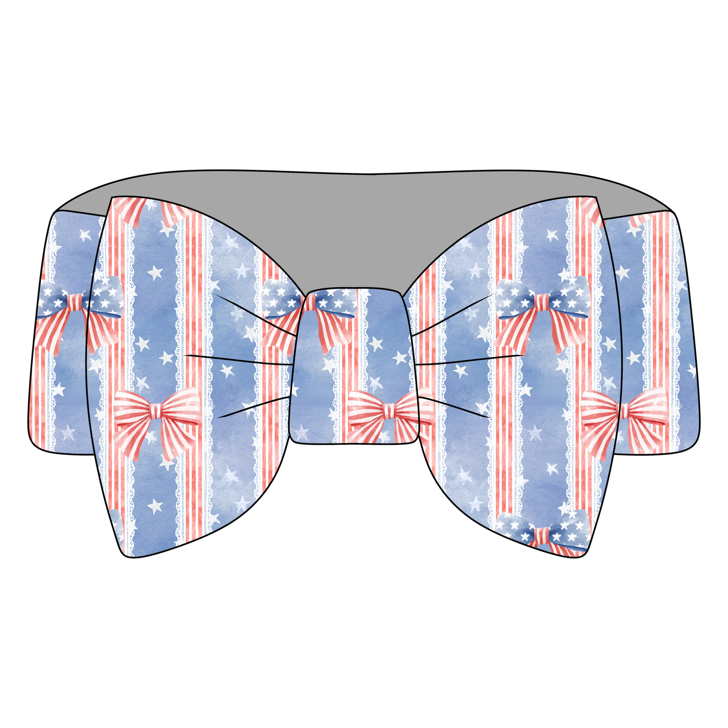 Patriotic Pretty Bamboo Bow Headband *RTS*