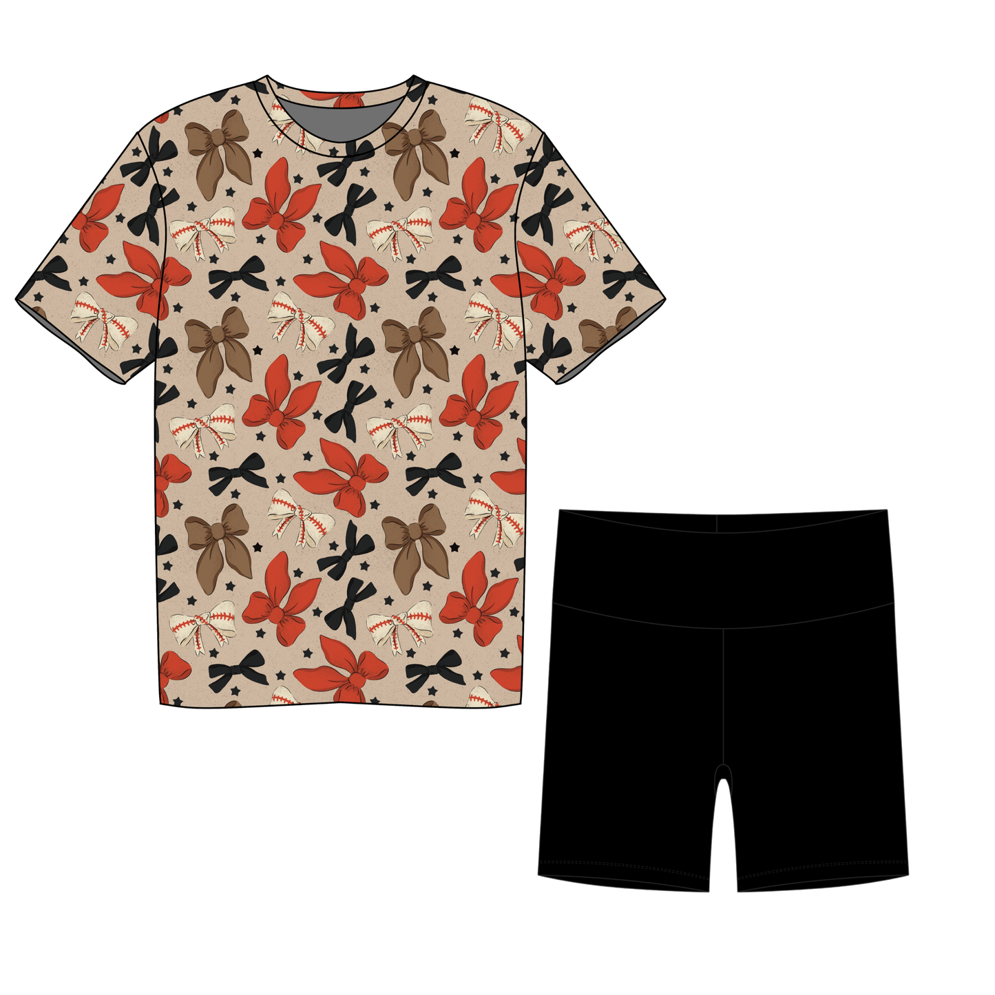 Bows & Bases Youth Girls Biker Short Set *RTS*