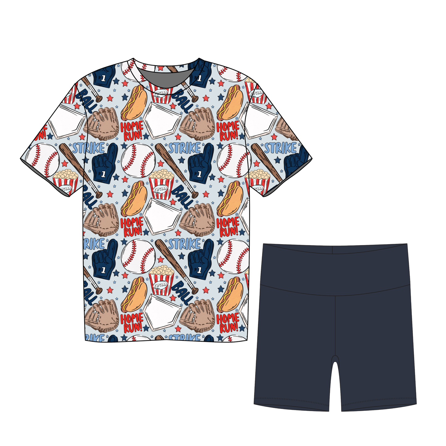 Home Run Hype Youth Girls Biker Short Set *RTS*