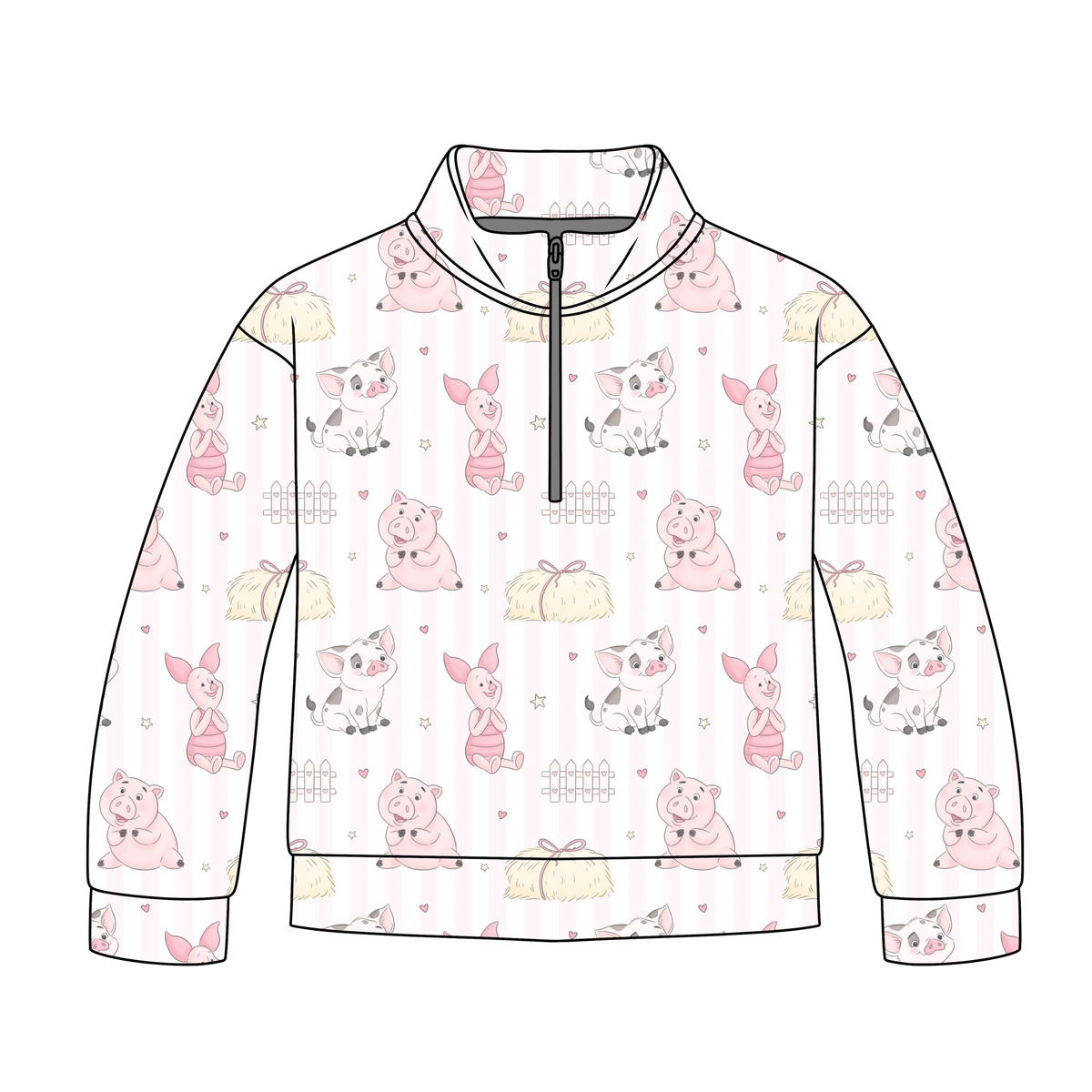 Piggy Pals Adult Quarter Zip-Up **PreOrder**
