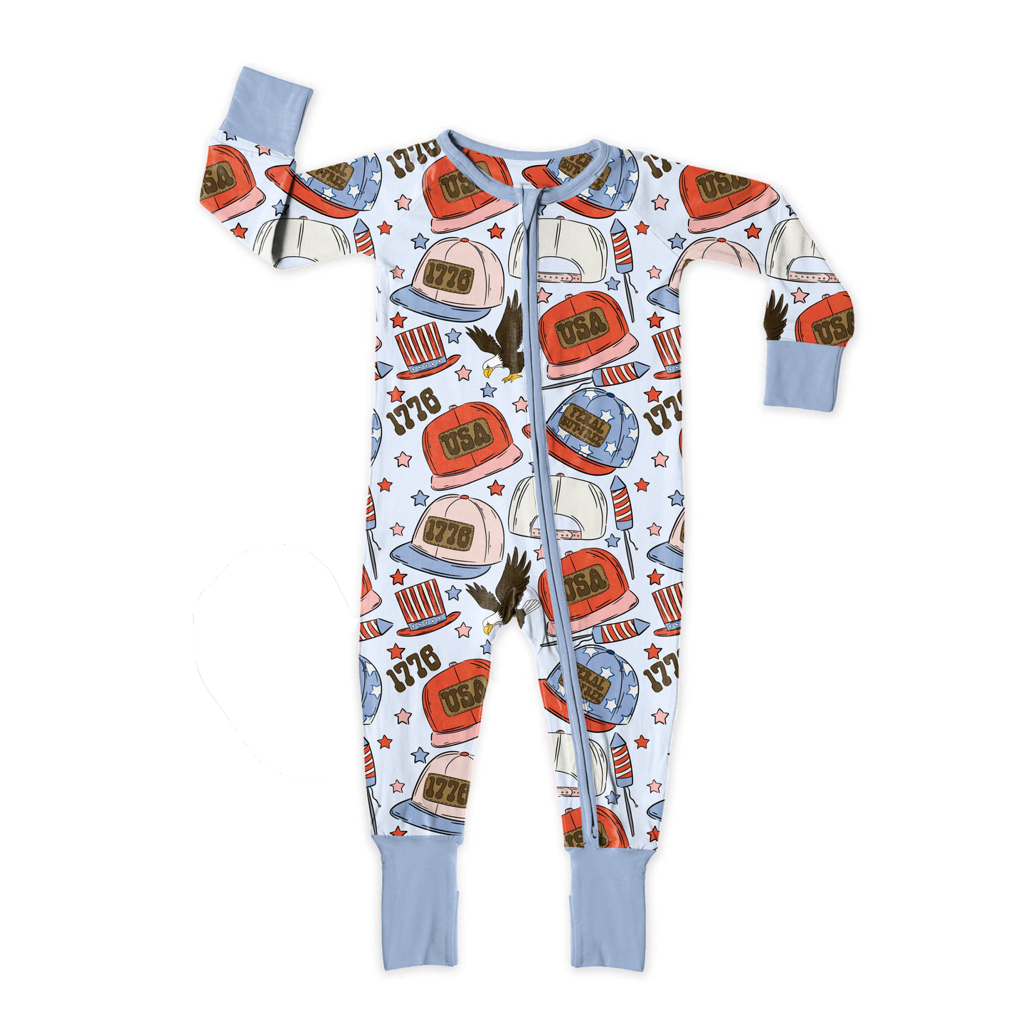 Star Spangled Style Medically Adaptable Zipper Sleeper *RTS*