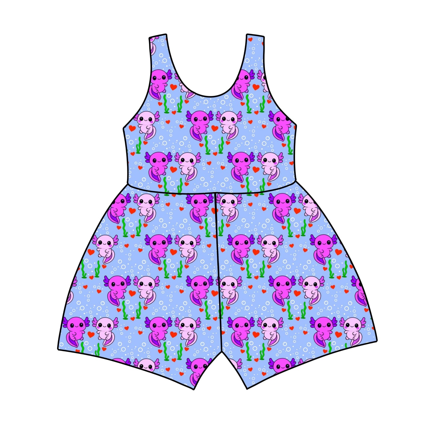 Axolotl Sweethearts Jumpsuit *RTS*