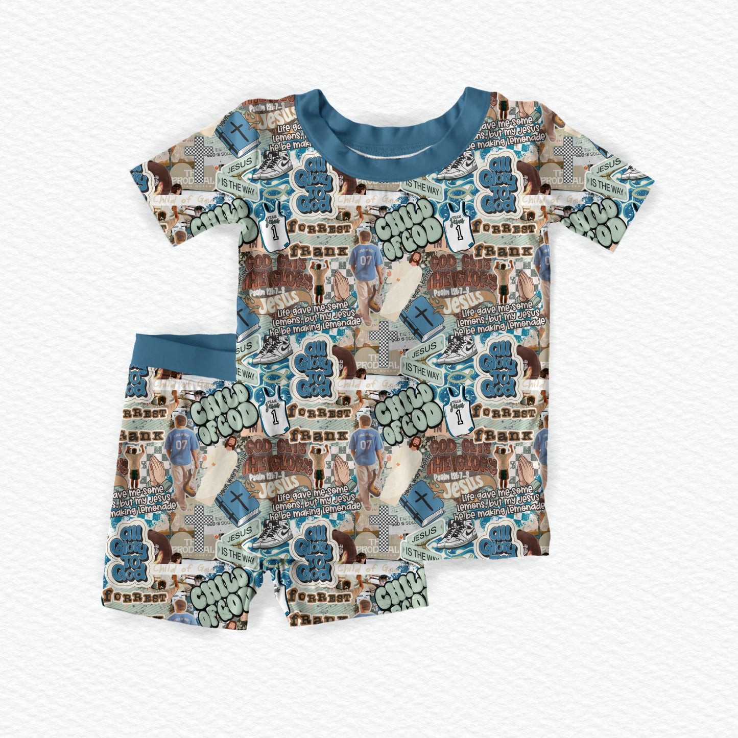 Only Way Is Up Blue Youth Short Set *RTS*
