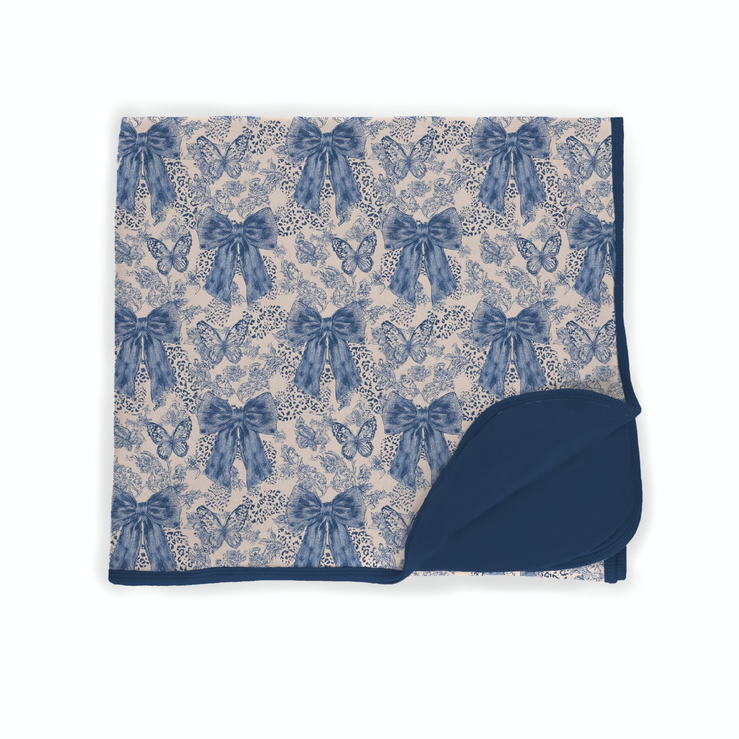 Blue Bow Darling Bamboo Blanket *RTS*