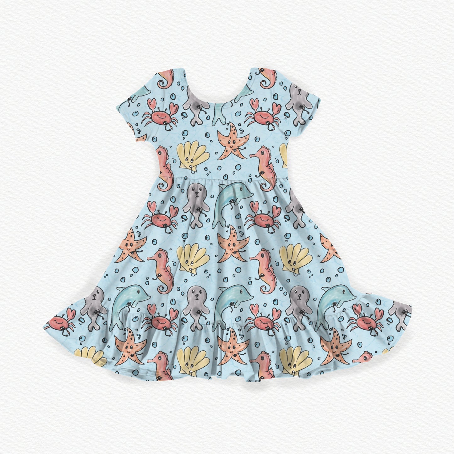 Tubie Sea Creatures Youth Twirl Dress *RTS*