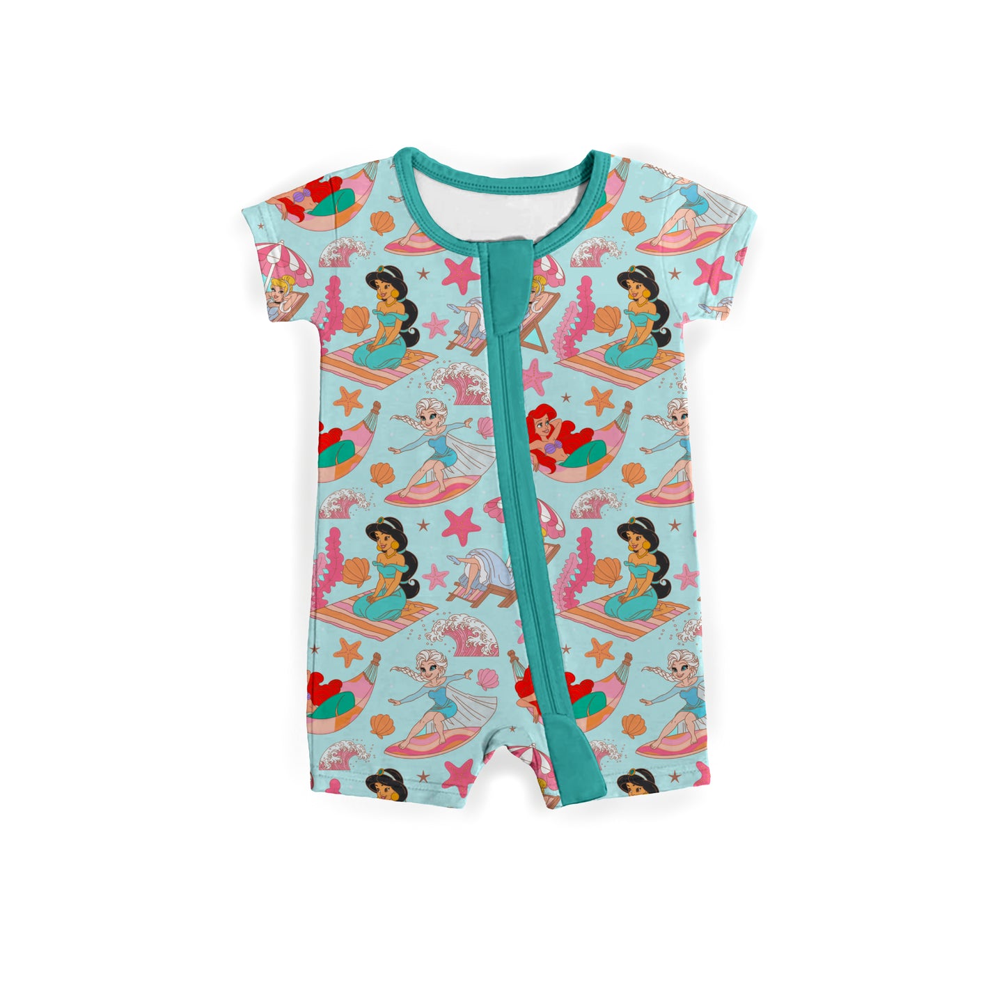 Medically Adaptable Seaside Princess Party Zipper Shortie *RTS*