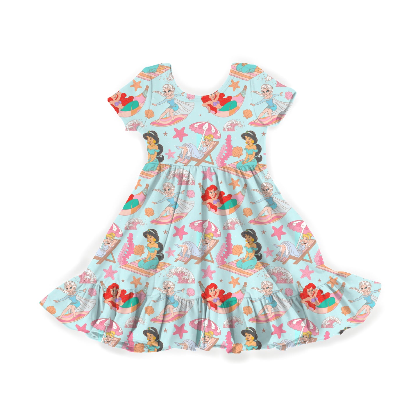 Seaside Princess Party Youth Twirl Dress *RTS*
