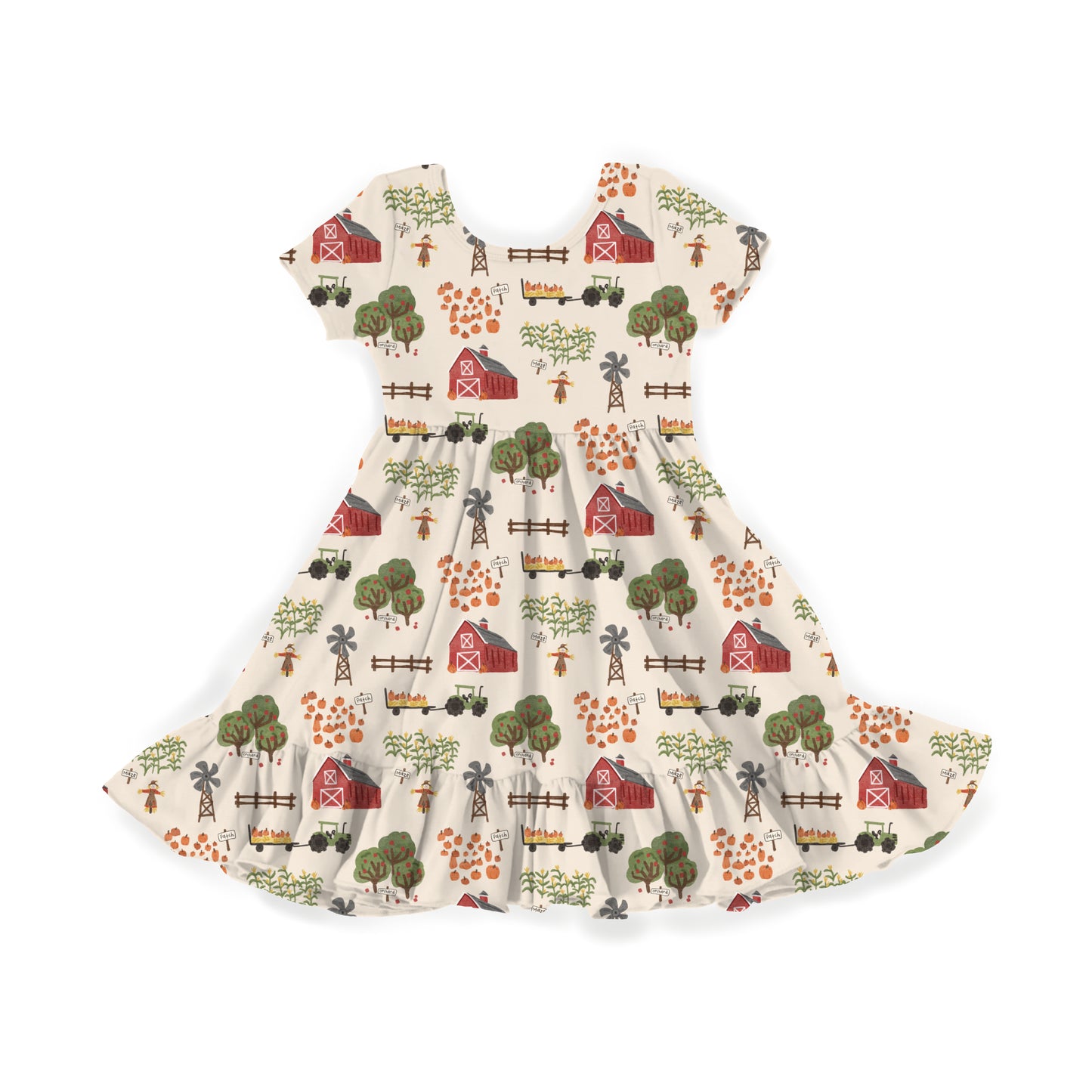 Autumn on the Farm Youth Twirl Dress **PreOrder**