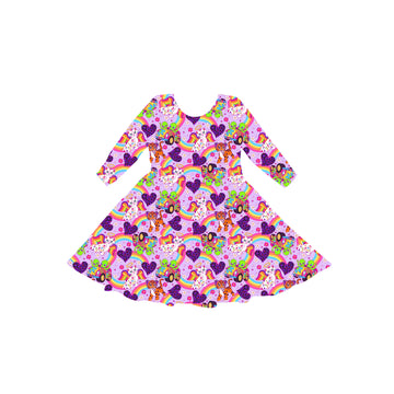 Neon Nostalgia Youth Twirl Dress **PreOrder**