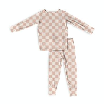 Pink Checkered Ribbed Youth Pant Set *RTS*