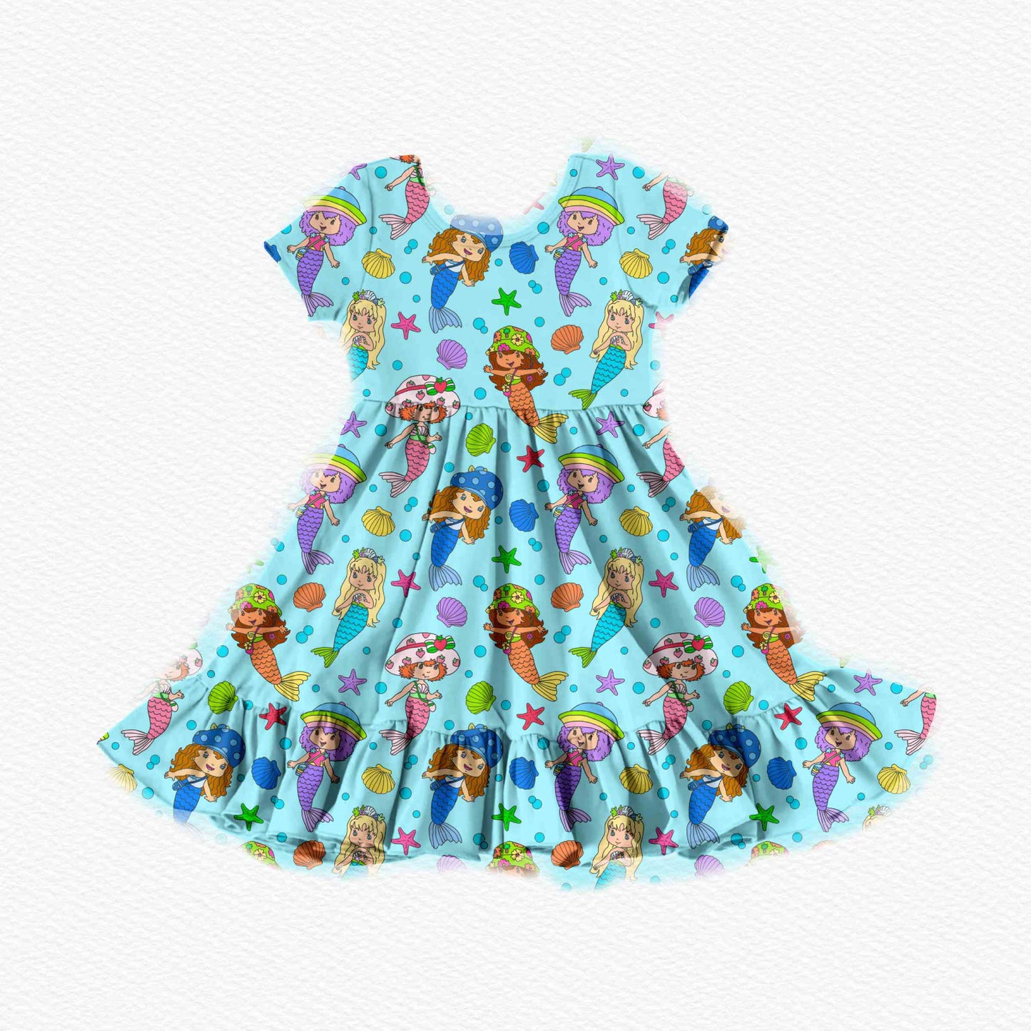 Berry Sweet Mermaids Youth Twirl Dress *RTS*